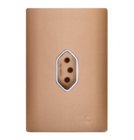 Conjunto Tomada Vertical 10A 4X2 - Novara Especiais Ouro Rose